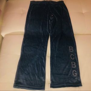 BCBG velvet track suit pants rhinestone flare Y2K vintage retro Paris